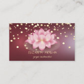 Carte De Visite Élégant Diamants Professionnels Rouge foncé Lotus (Devant)