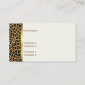 Carte de visite élégant d'impression de Jaguar (Dos)