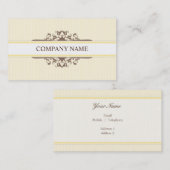 CARTE DE VISITE élégant divine vintage mocha jaune (Devant / Derrière)