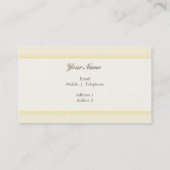 CARTE DE VISITE élégant divine vintage mocha jaune (Dos)