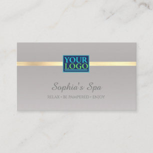 Carte De Visite Élégant DIY Votre nom d'entreprise Logo Argent & O