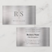 Carte De Visite Élégant do-it-yourself gris monogramme & nom, Arge (Devant / Derrière)