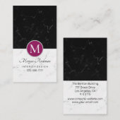Carte De Visite Élégant do-it-yourself Monogramme, Marbre blanc et (Devant / Derrière)