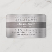 Carte De Visite Élégant do-it-yourself Monogramme, Nom, Acier bros (Dos)