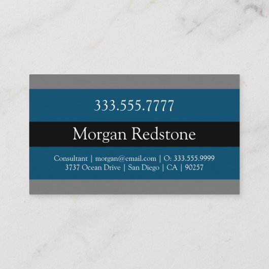 Carte De Visite Élégant do-it-yourself nom de monogramme Blk DkGre (Dos)