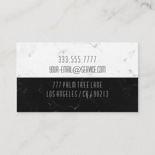 Carte De Visite Élégant do-it-yourself Nom du monogramme Info, Mar (Dos)