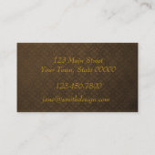 Carte de visite élégant d'or Brown (Dos)