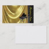 Carte de visite élégant d'or de piano à queue (Devant / Derrière)