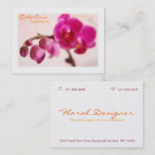 Carte de visite élégant d'orchidée (Devant / Derrière)