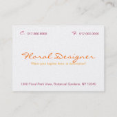 Carte de visite élégant d'orchidée (Dos)