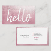 Carte de visite élégant d'organisateur de rose (Devant / Derrière)