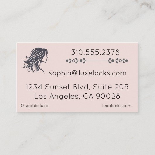 Carte de visite élégant double face horizontale (Dos)