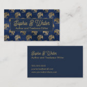 Carte De Visite Elégant Dragon Blue Gold Imaginaires Auteurs (Devant / Derrière)