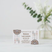 Carte De Visite Elégant Dream Catcher Feathers Yoga Instructor (Debout devant)