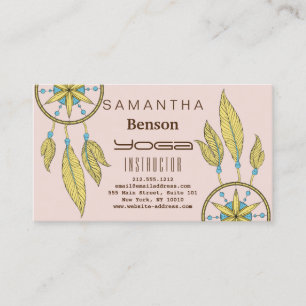 Carte De Visite Elégant Dream Catcher Feathers Yoga Instructor