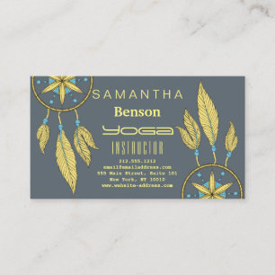 Carte De Visite Elégant Dream Catcher Feathers Yoga Instructor