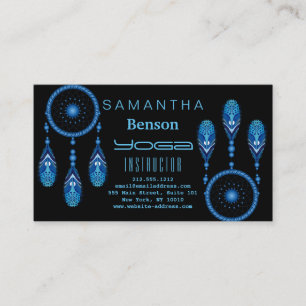 Carte De Visite Elégant Dream Catcher Feathers Yoga Instructor