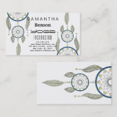 Carte De Visite Elégant Dream Catcher Feathers Yoga Instructor (Devant / Derrière)