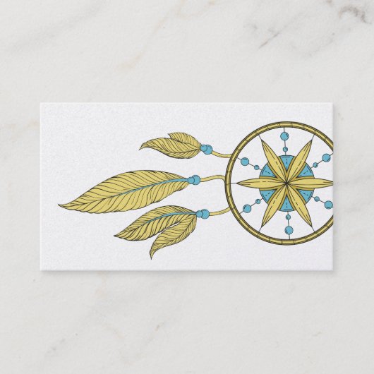 Carte De Visite Elégant Dream Catcher Feathers Yoga Instructor (Devant)