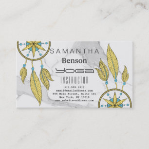 Carte De Visite Elégant Dream Catcher Feathers Yoga Instructor