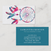 Carte De Visite Elégant Dream Catcher Feathers Yoga Instructor (Devant / Derrière)