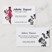 Carte De Visite Élégant Dresmaker blanc (Devant / Derrière)