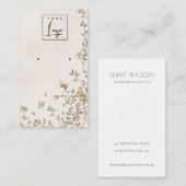 Carte De Visite Élégant Dusky Floral Vine Logo Écran d'oreille (Devant / Derrière)