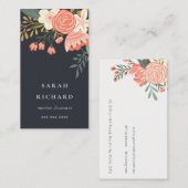 Carte De Visite Elégant Dusky Orange Blush Black Ambrosia Floral (Devant / Derrière)