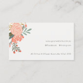 Carte De Visite Elégant Dusky Orange Blush Black Ambrosia Floral (Dos)