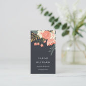Carte De Visite Elégant Dusky Orange Blush Black Ambrosia Floral (Debout devant)