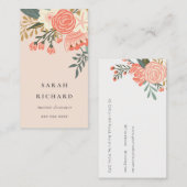 Carte De Visite Élégant Dusky Orange Blush Rose Ambrosia Floral (Devant / Derrière)