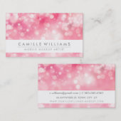 Carte De Visite ÉLÉGANT ÉCLAIRÉ LUMIÈRE blanche rose rouge bokeh (Devant / Derrière)