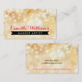 Carte De Visite ÉLÉGANT ÉCLAIRÉ LUMIÈRE lunatique or rose bokeh (Devant / Derrière)