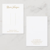 Carte De Visite Élégant Écran Chic Gold White Hair Clip (Devant / Derrière)