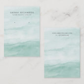 Carte De Visite Élégant écran d'oreille couleur verte Sage (Devant / Derrière)