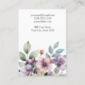 Carte De Visite Élégant écran d'oreille floral (Dos)
