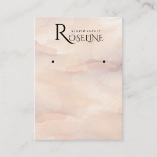Carte De Visite Élégant écran d'oreille rose aquarelle