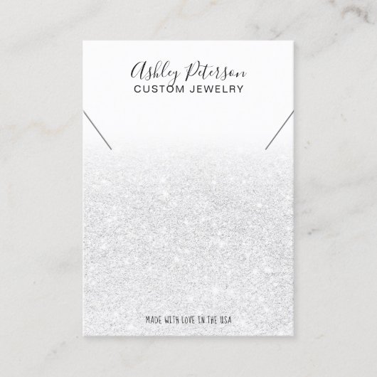 Carte De Visite Élégant écrin en parties scintillant blanche (Devant)