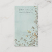 Carte De Visite Élégant écrin floral croustillant Aqua vierge (Devant)