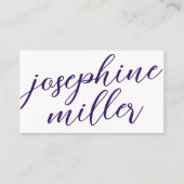 Carte De Visite Élégant écriture de main moderne profond violet (Devant)