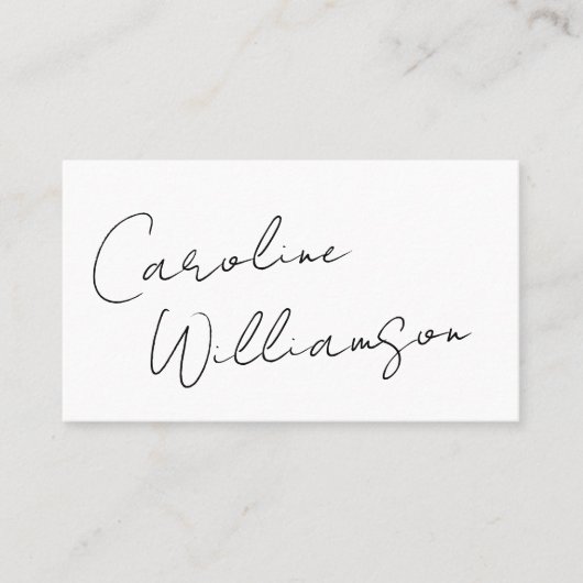 Carte De Visite Élégant Écriture manuscrite de script chic Social  (Devant)