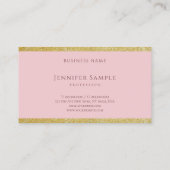 Carte De Visite Élégant écriture manuscrite moderne Script rose or (Dos)