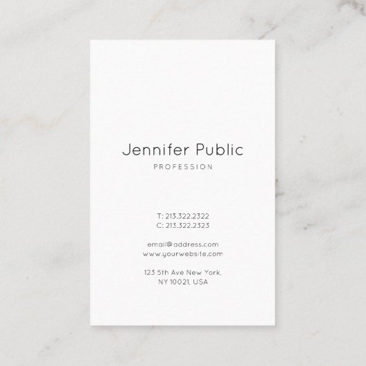 Carte De Visite Élégant écriture manuscrite Script propre Plain Mo (Dos)