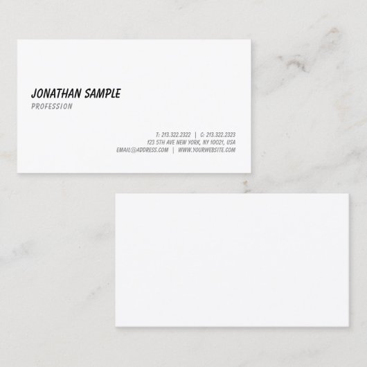 Carte De Visite Élégant écriture manuscrite script texte Modèle de (Devant / Derrière)