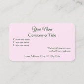 Carte De Visite Élégant Editable Rose rayé Floral (Dos)