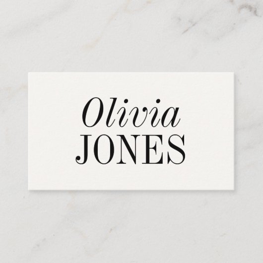 Carte De Visite Elegant Editorial Minimalist White QR Code (Devant)