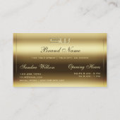 Carte De Visite Elégant effet doré Faux 3D Lettres Professionnel (Dos)
