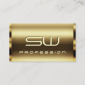 Carte De Visite Elégant effet doré Faux 3D Lettres Professionnel (Devant)