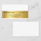 Carte De Visite Elégant Effet Or Moderne Professionnel Plain Luxe (Devant / Derrière)