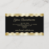 Carte De Visite Élégant effet Shimmer noir et or professionnel (Dos)